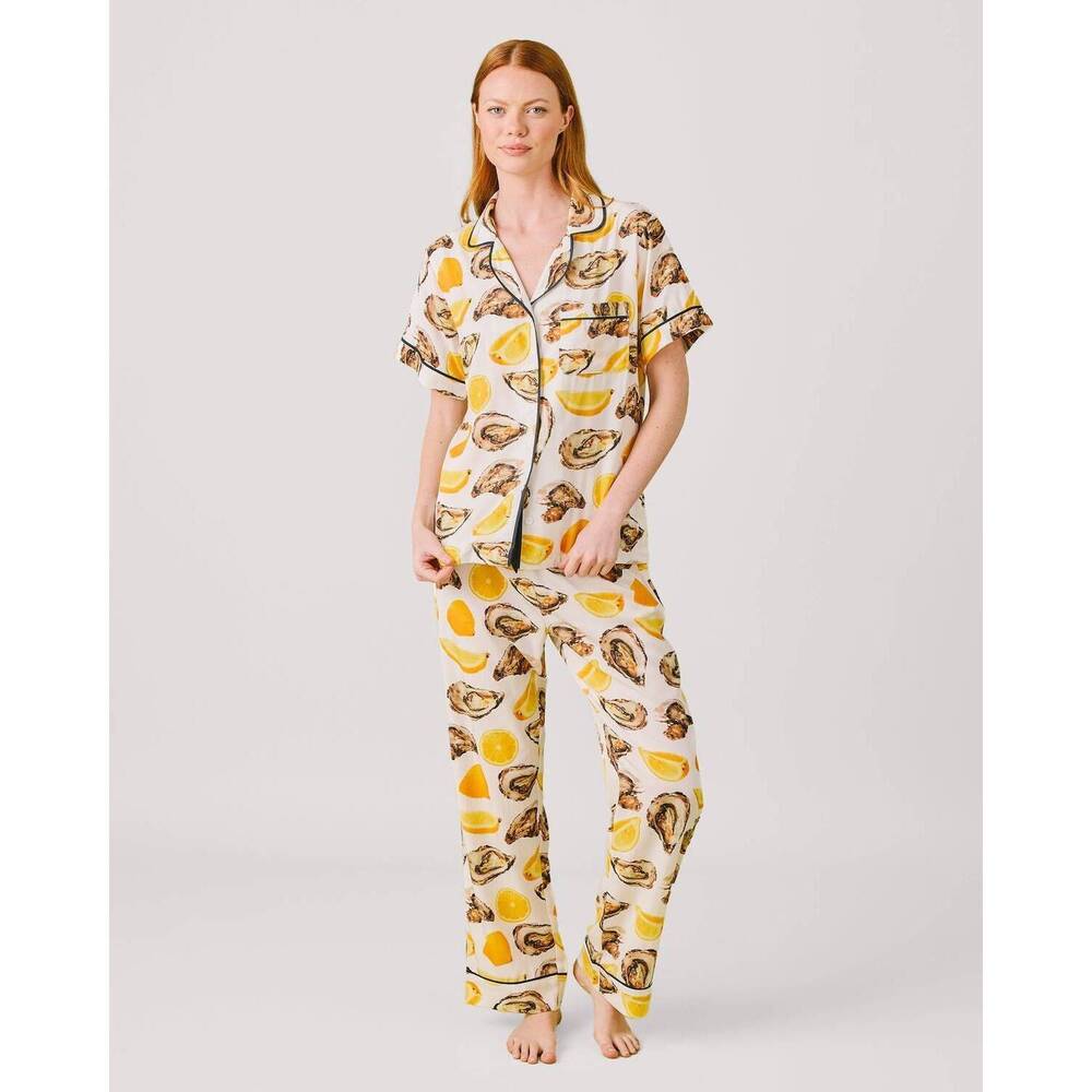 NEW KATIE KIME the world is your oyster pajama pants set in yellow